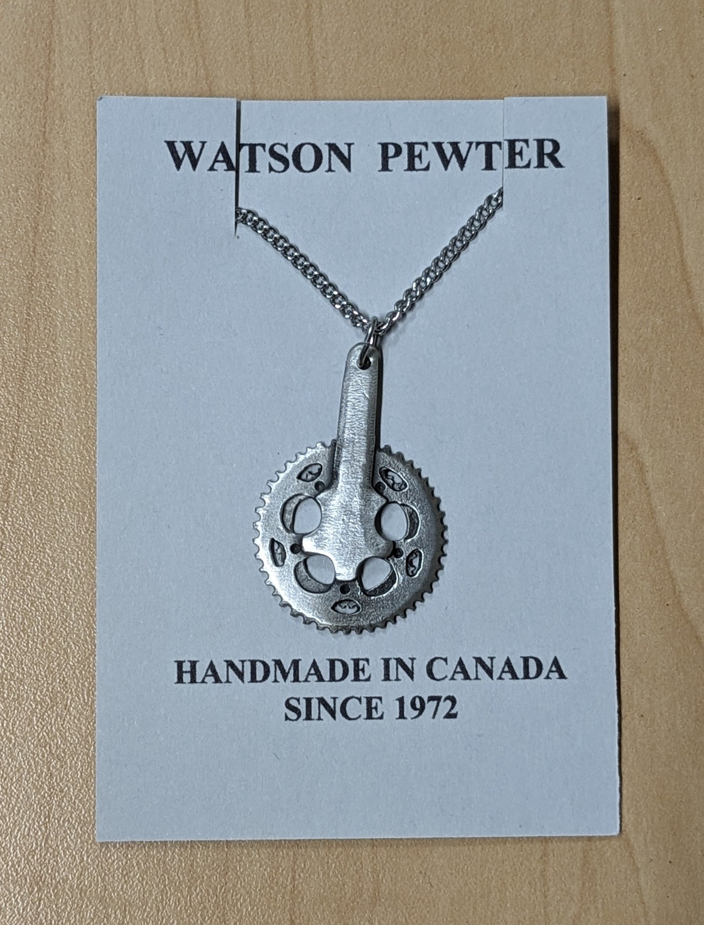 Necklace Pewter Chain Ring- cycling pendent