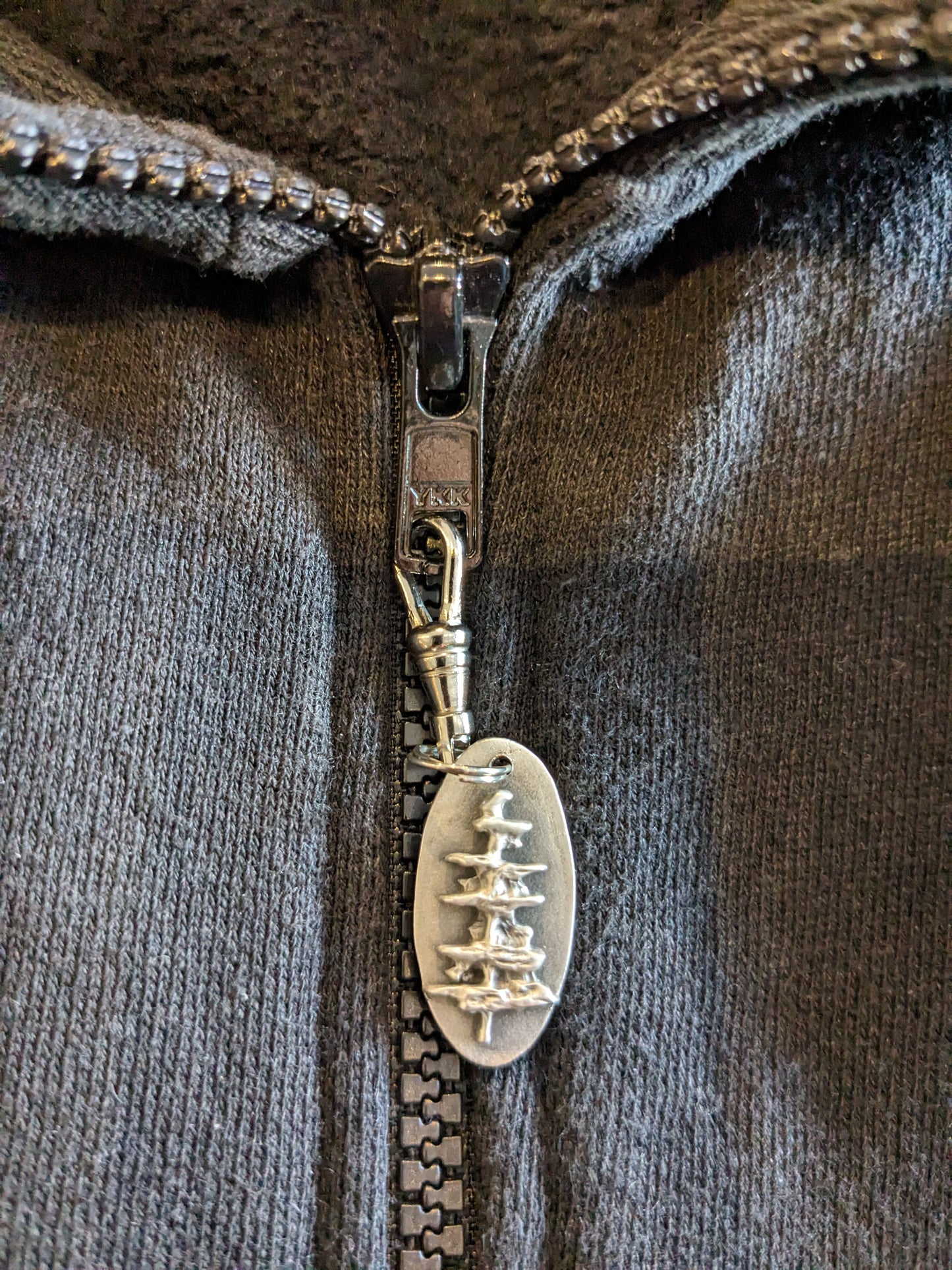Zipper Pull - Pewter Small Town Natural Spruce Tree