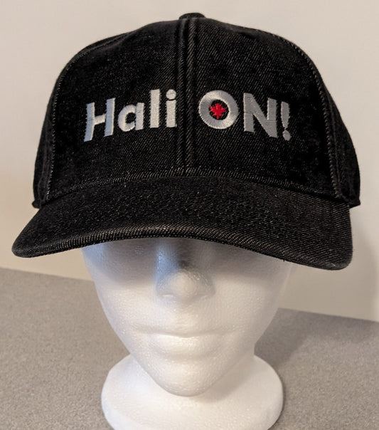 XL denim Hat 100% Cotton 'Hali ON!' reg curved peak