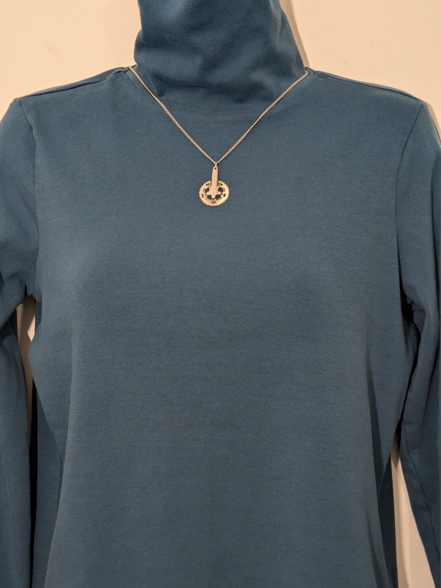 Necklace Pewter Chain Ring- cycling pendent