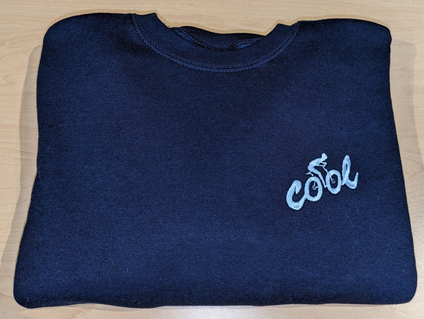 Cool Cycle Three End Bamboo Fleece Crew Neck Sweatshirt colour= navy