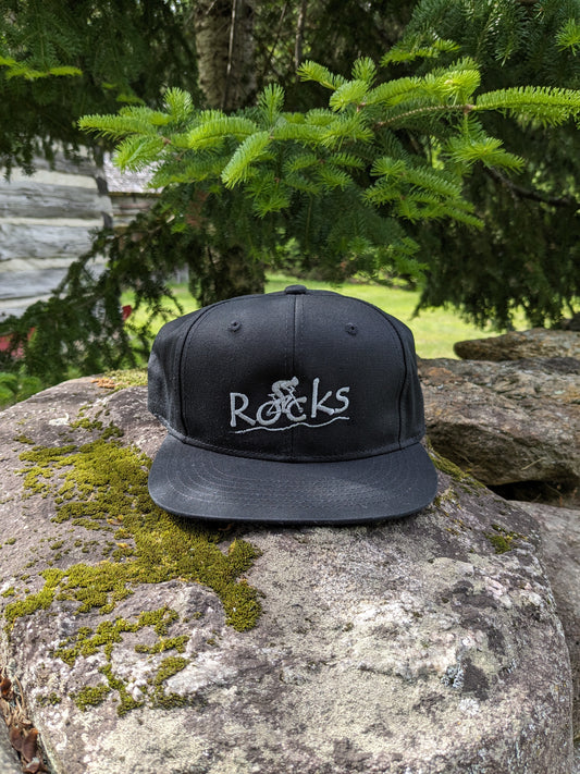 Hat 100% Cotton Rocks Mtb flat peak black
